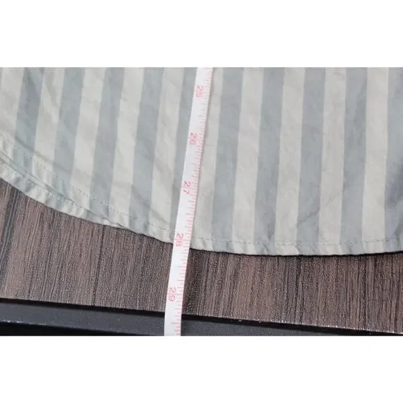 Everlane Stripe Long Sleeve Button Up Shirt women's Size 16 monochromatic green - Picture 6 of 10